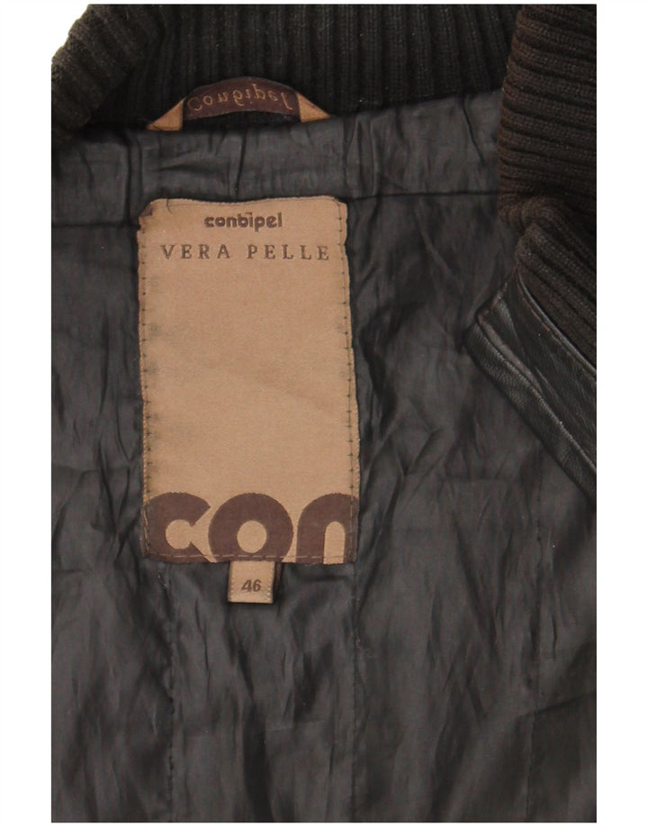 Conbipel Chaqueta de cuero para hombre IT 46 Small Cuero negro