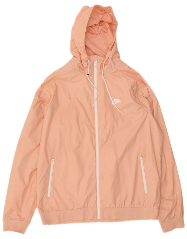 Nike Chaqueta impermeable con capucha y ajuste holgado para mujer UK 40 XL Poliéster rosa