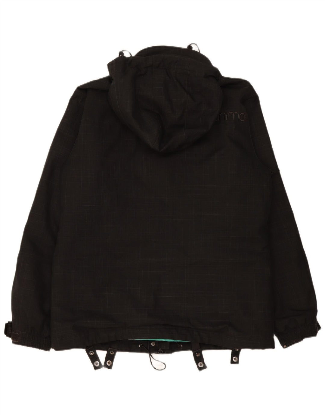 Chaqueta cortavientos con capucha para mujer Animal UK 44 Grande Poliéster a cuadros negros