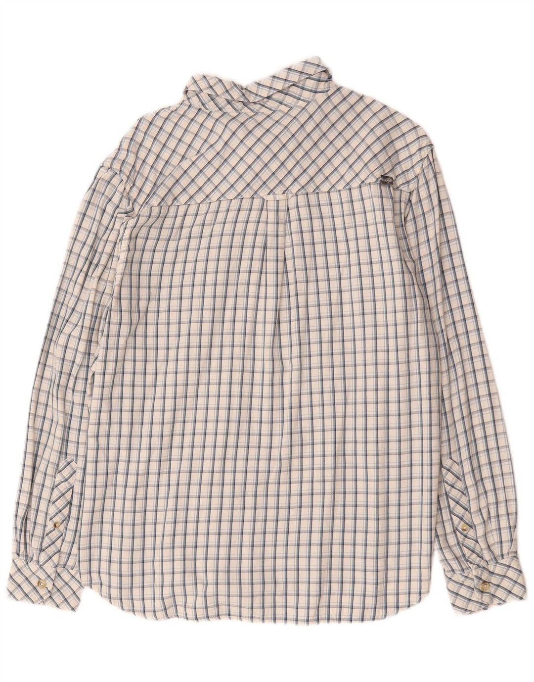 Weird Fish Camisa de hombre grande de algodón a cuadros blancos