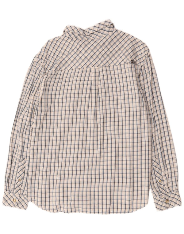 Weird Fish Camisa de hombre grande de algodón a cuadros blancos
