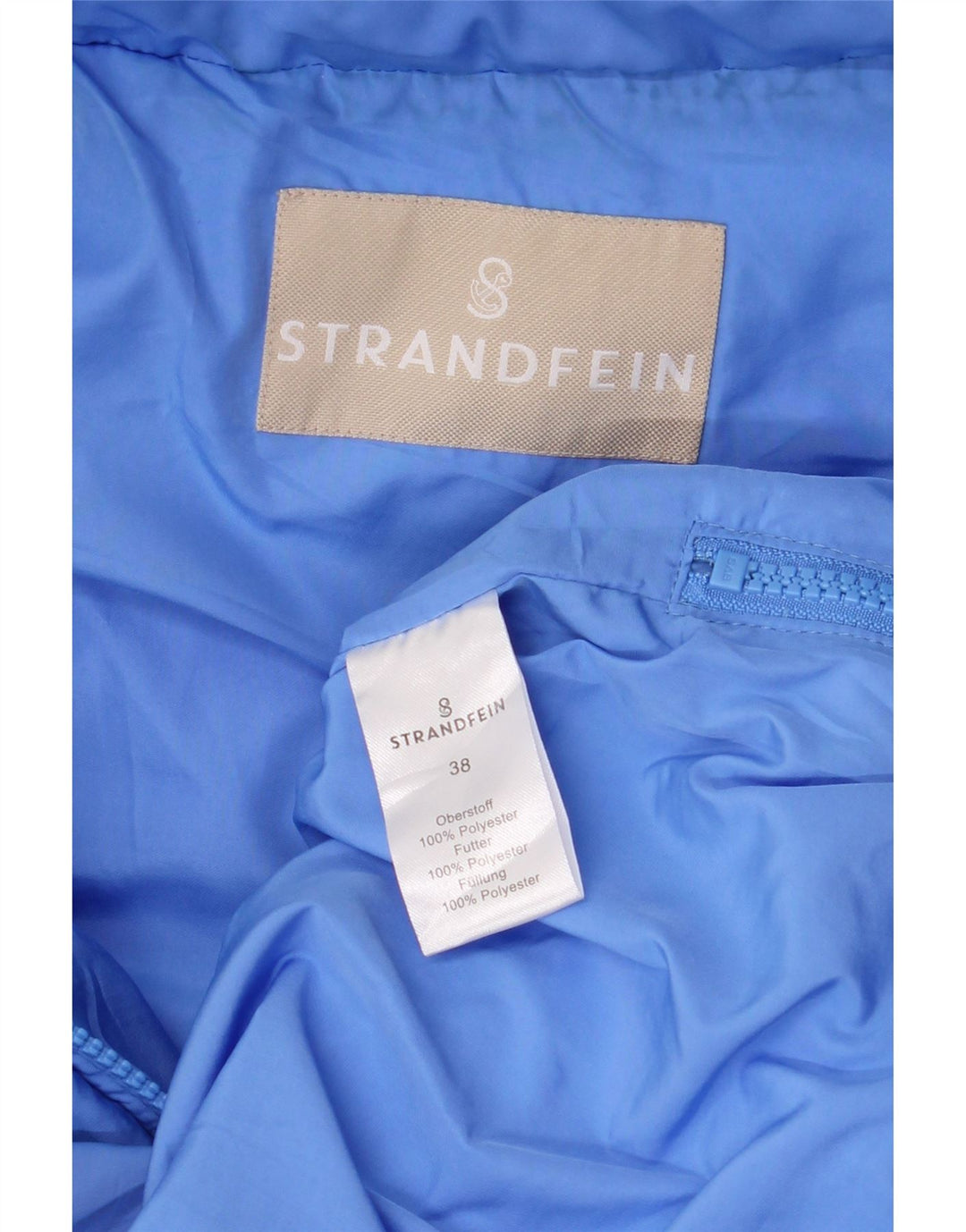 Strandfein Chaqueta acolchada sin mangas con capucha para mujer EU 38 Azul medio