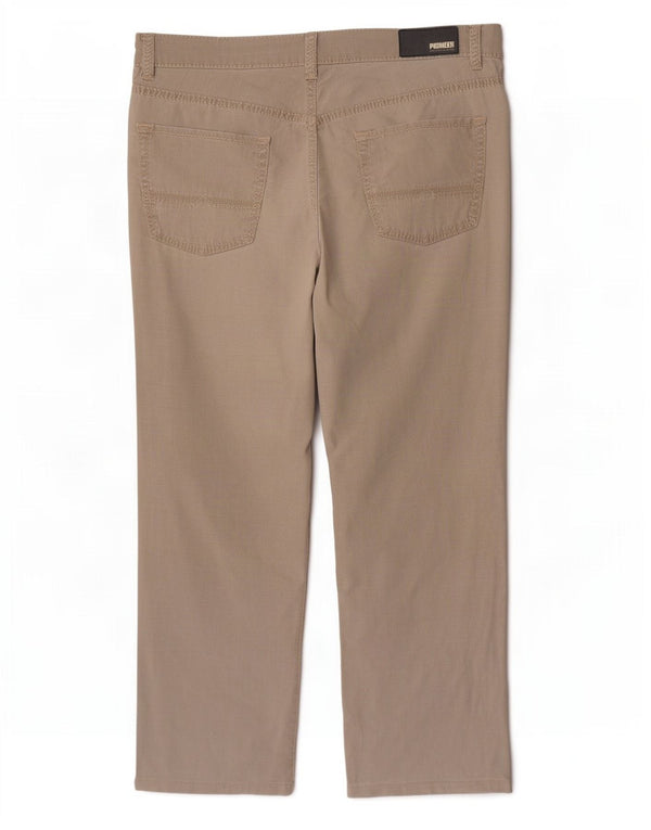 Pioneer Mens Rando pantalones casuales rectos W42 L30 algodón beige