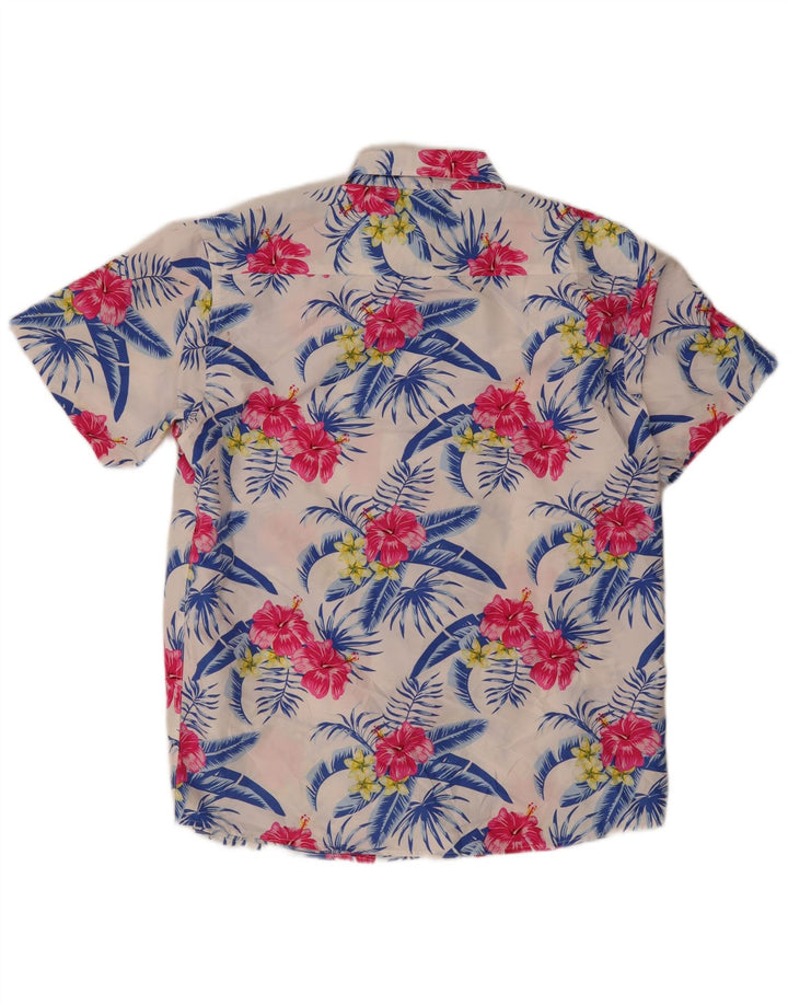Lowes Camisa hawaiana de manga corta para hombre, talla grande, floral multicolor