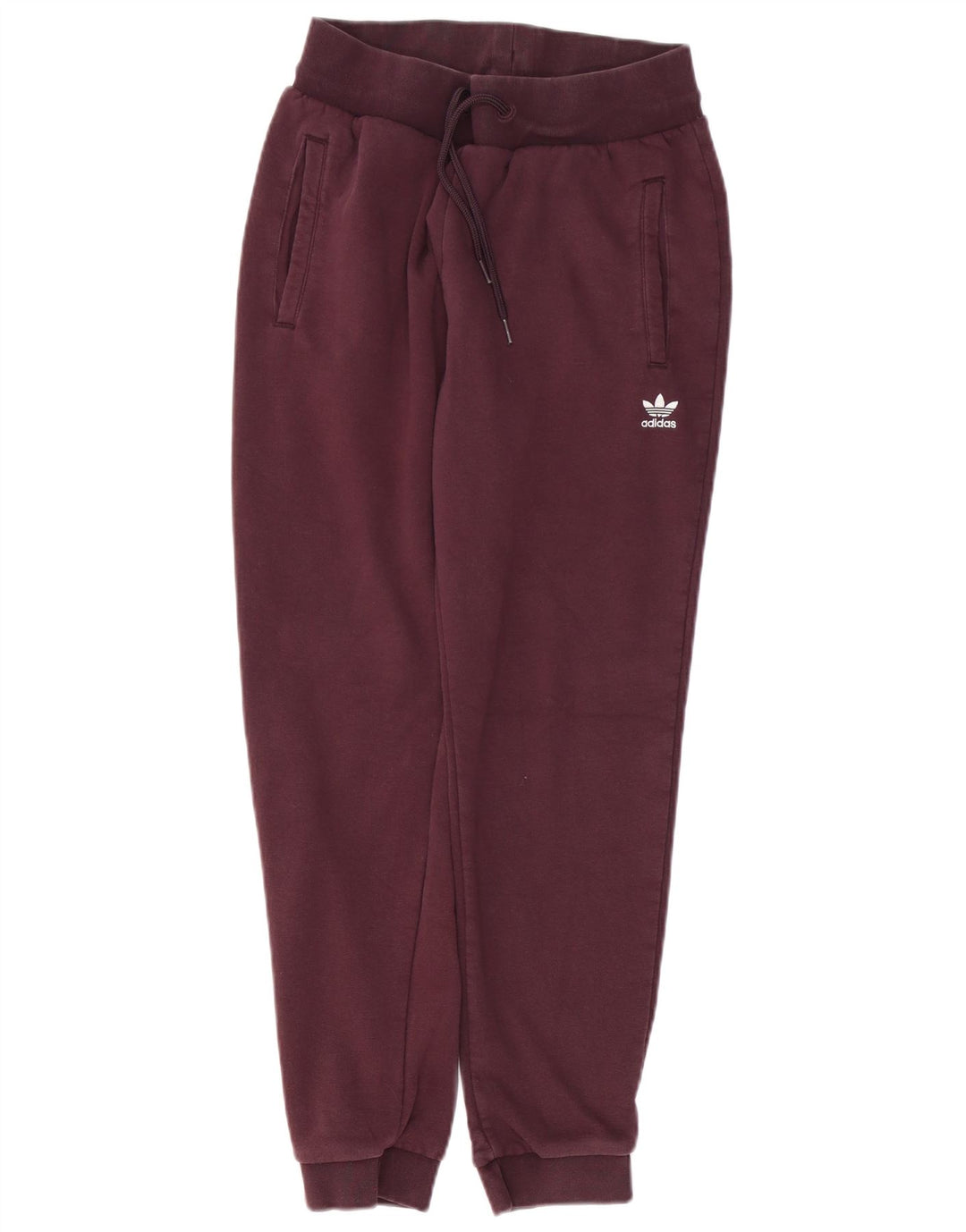 ADIDAS Pantalones de chándal para mujer Joggers UK 10 Small Borgoña Algodón