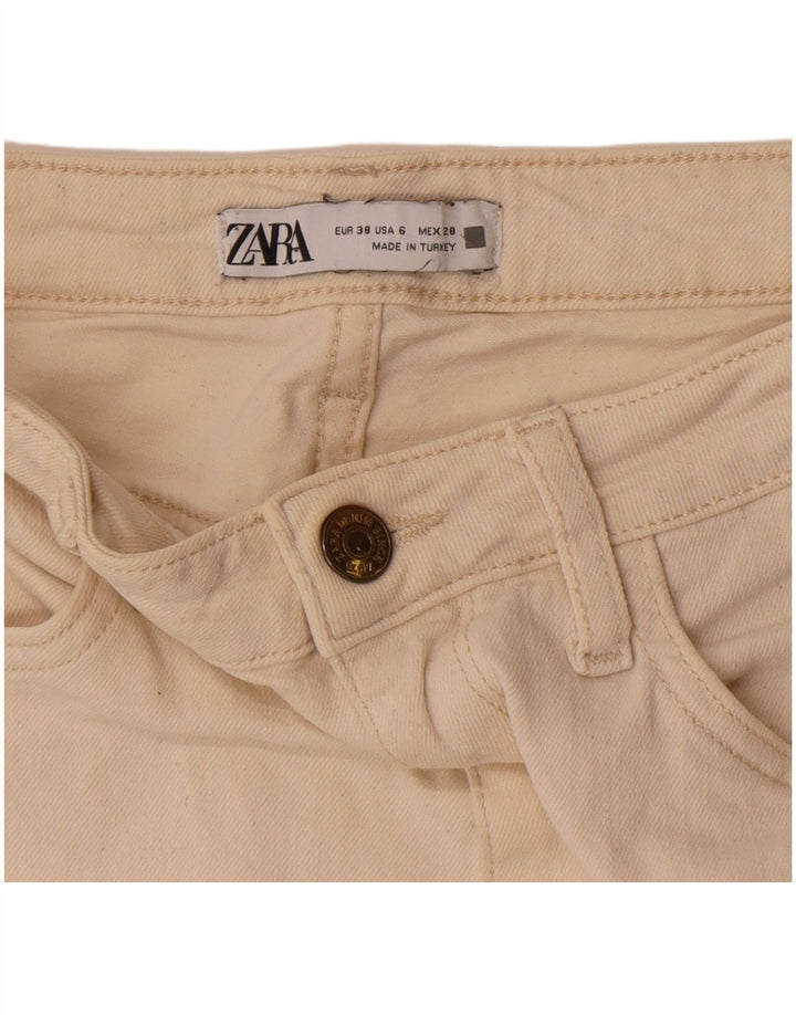 Zara Jeans Bootcut para Mujer EU 38 Small W28 L32 Blanco Roto