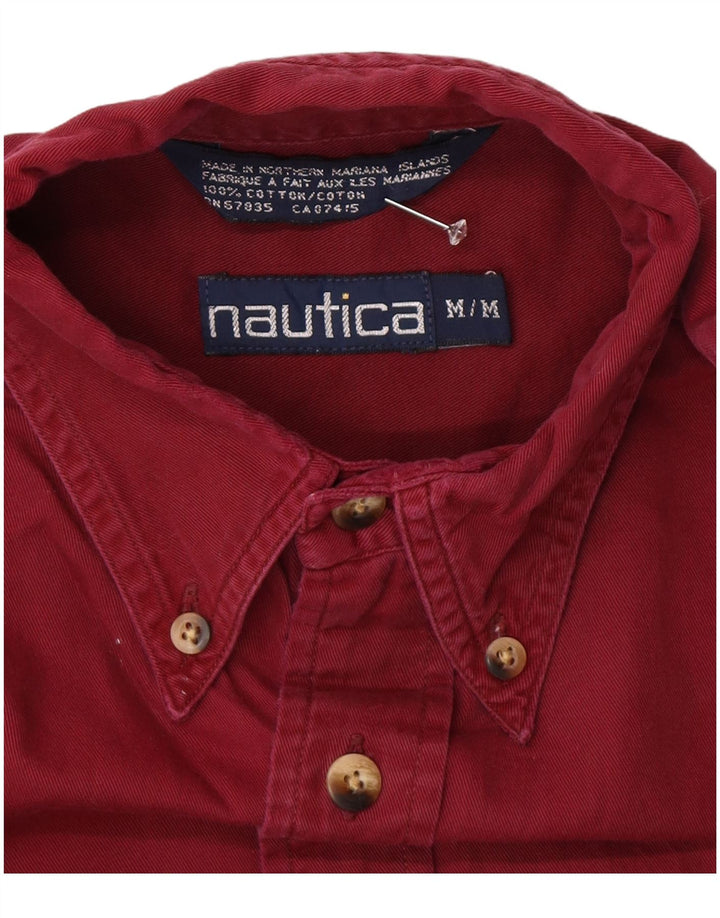 Camisa Nautica Hombre Algodón Burdeos Medio