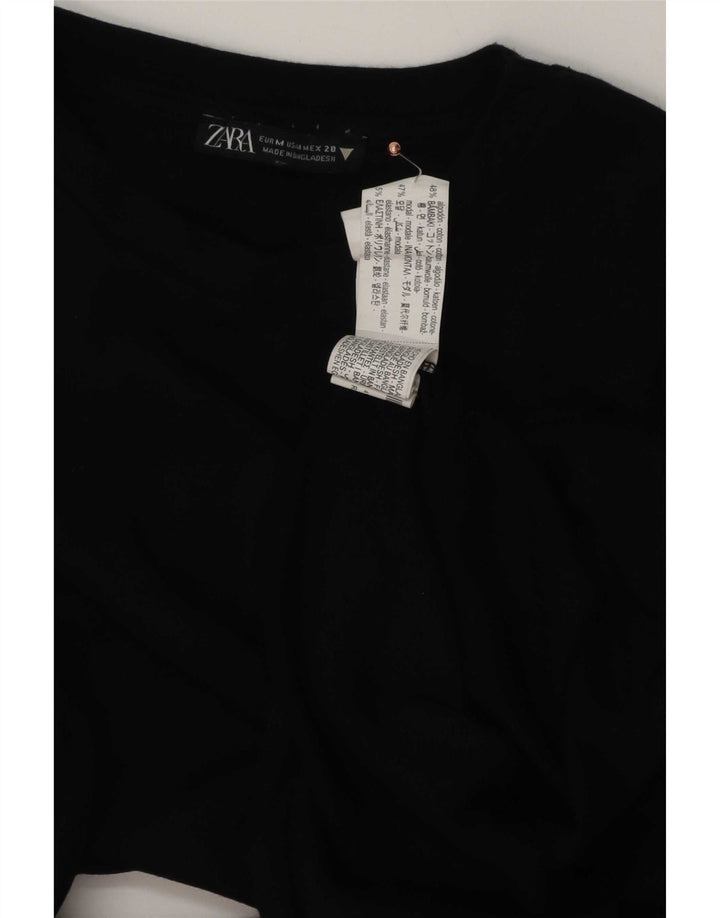 Body Zara Mujer UK 40 Mediano Algodón Negro