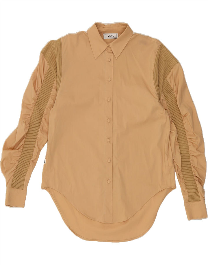 JIJIL Womens Shirt Blouse EU 38 Medium Beige Colourblock Cotton Vintage Jijil and Second-Hand Jijil from Messina Hembry 