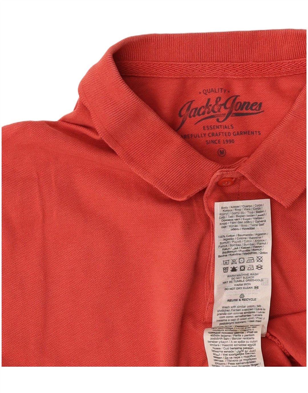 JACK & JONES Polo Hombre Algodón Rosa Medio