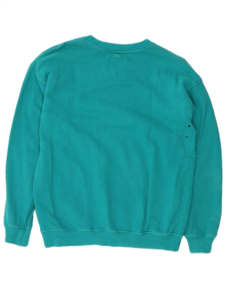 SUPERDRY Hombre Sudadera con gráfico tipo jersey de algodón turquesa pequeño