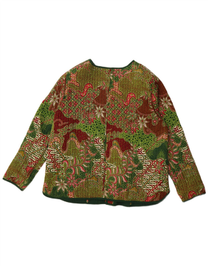 DW-Shop Chaqueta reversible para mujer EU 46 XL Algodón floral verde