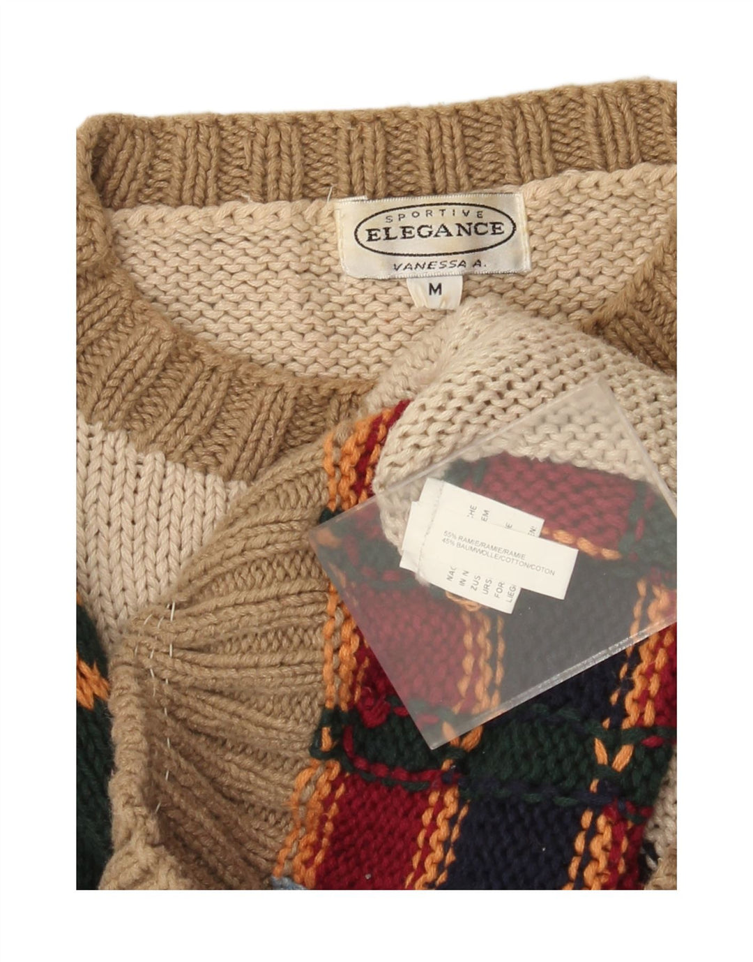 Elegance - Jersey de cuello redondo para hombre, talla mediana, multicolor