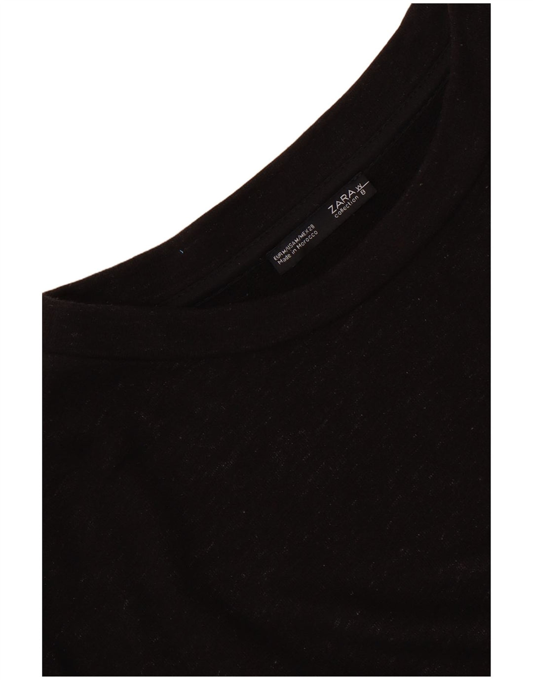 Zara Mujer Top Manga Larga UK 44 Medio Negro Moteado