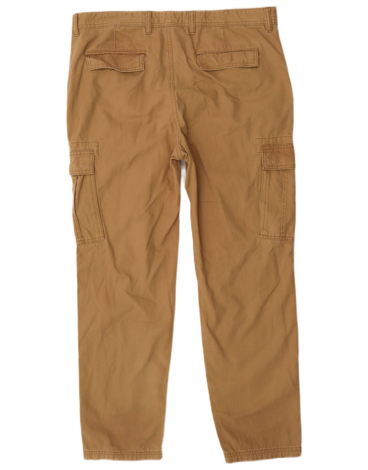 Marks & Spencer Pantalones cargo rectos para hombre W38 L31 Algodón marrón