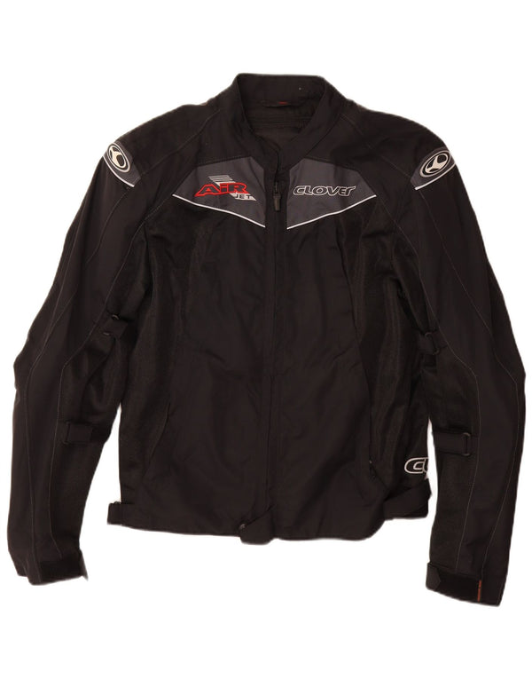 Clover Mujer Graphic Racer Jacket UK 40 Mediano Negro Colorblock Poliamida