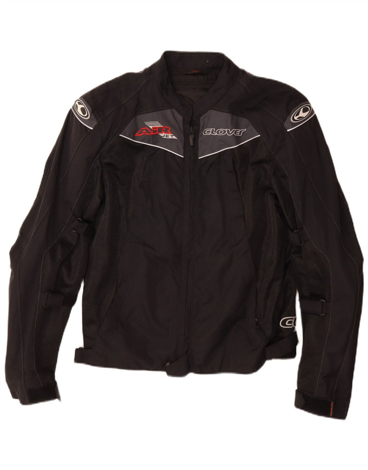 Clover Mujer Graphic Racer Jacket UK 40 Mediano Negro Colorblock Poliamida