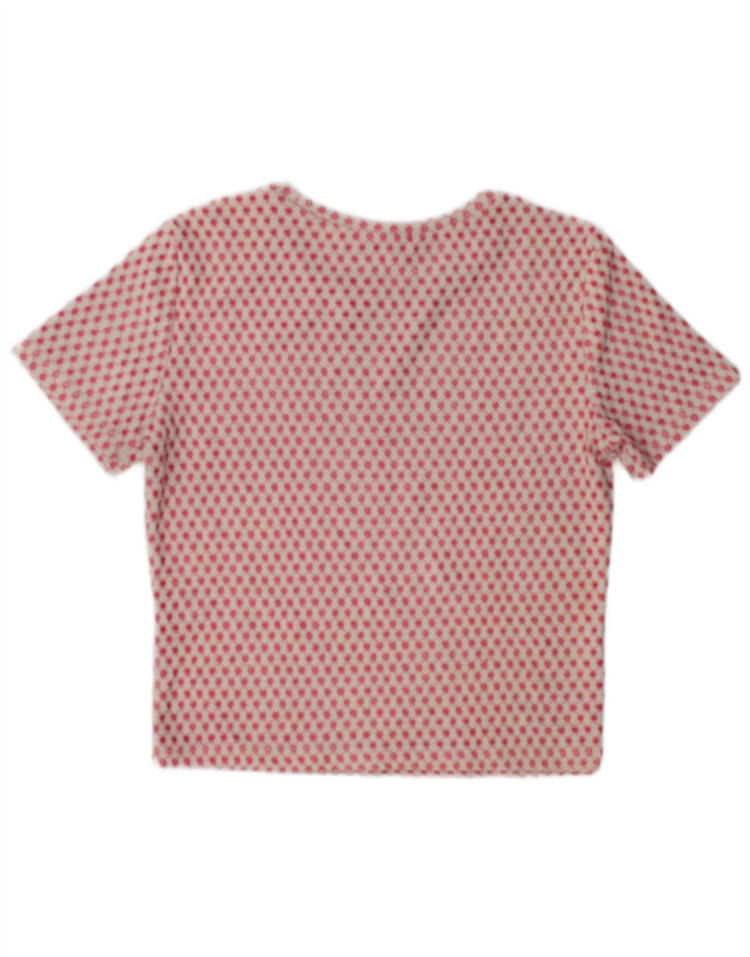 Zara Mujer Crop Top UK 40 Medio Rosa Geométrico