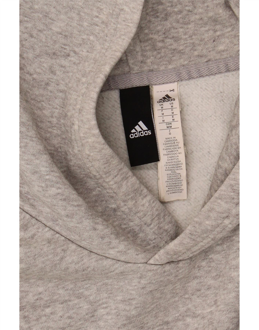 ADIDAS Mens Hoodie Jumper Medium Grey Cotton Vintage Adidas and Second-Hand Adidas from Messina Hembry 
