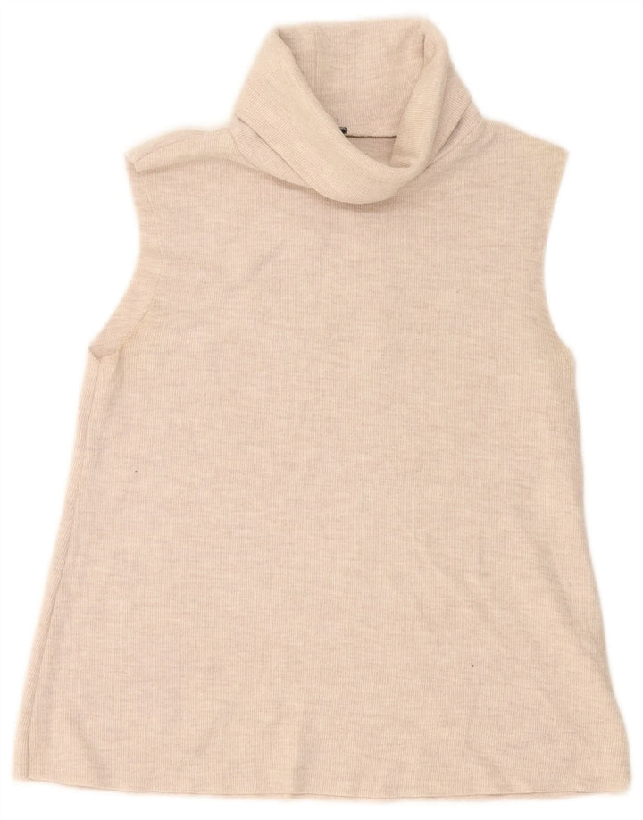 Zara Mujer Chaleco Top Reino Unido 12 Medio Off White Algodón