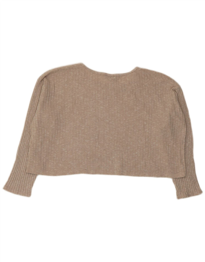 Topshop Top corto extragrande de manga larga para mujer UK 42 Medio beige moteado