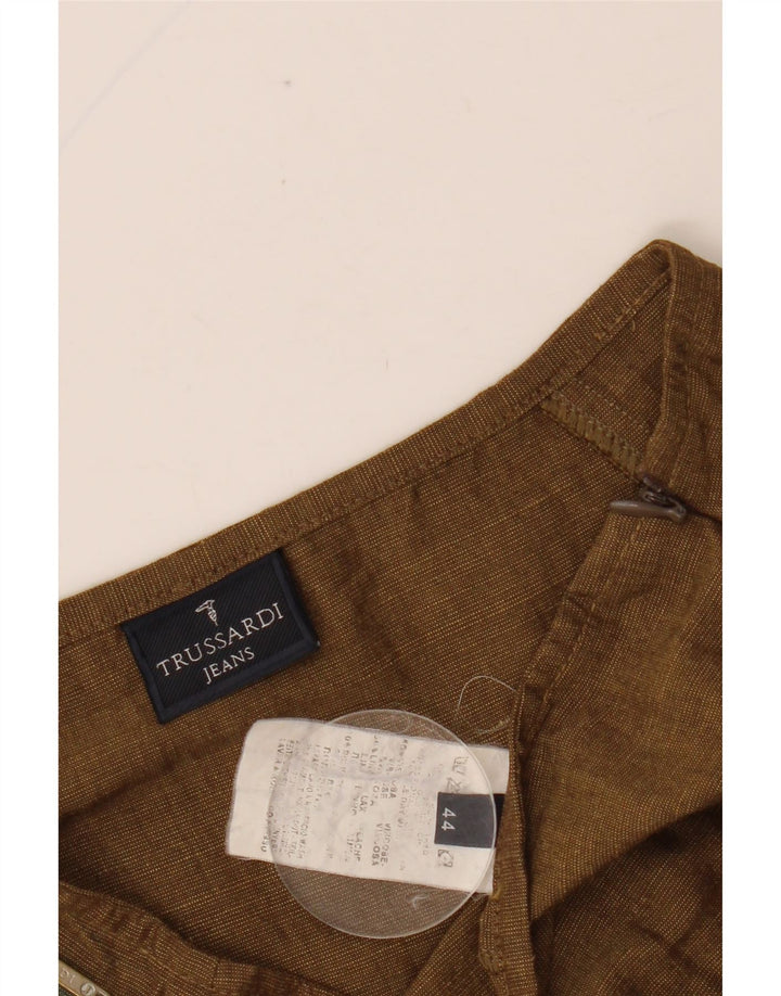 TRUSSARDI Falda acampanada para mujer IT 44 Medium W29 Viscosa marrón