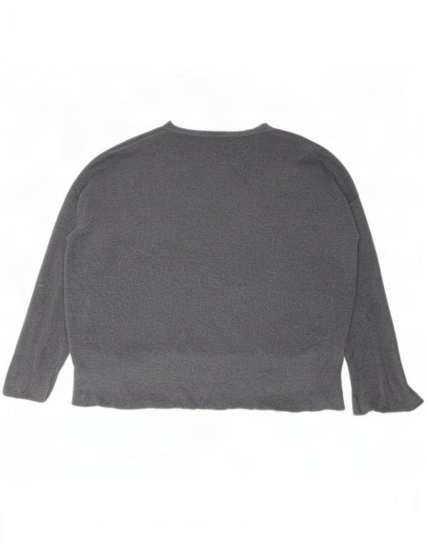 Zara Mujer Suéter De Cuello Redondo De Gran Tamaño UK 10 Small Gris