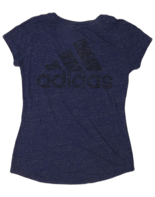 Adidas Camiseta gráfica para mujer Top UK 12 Medium Azul marino moteado