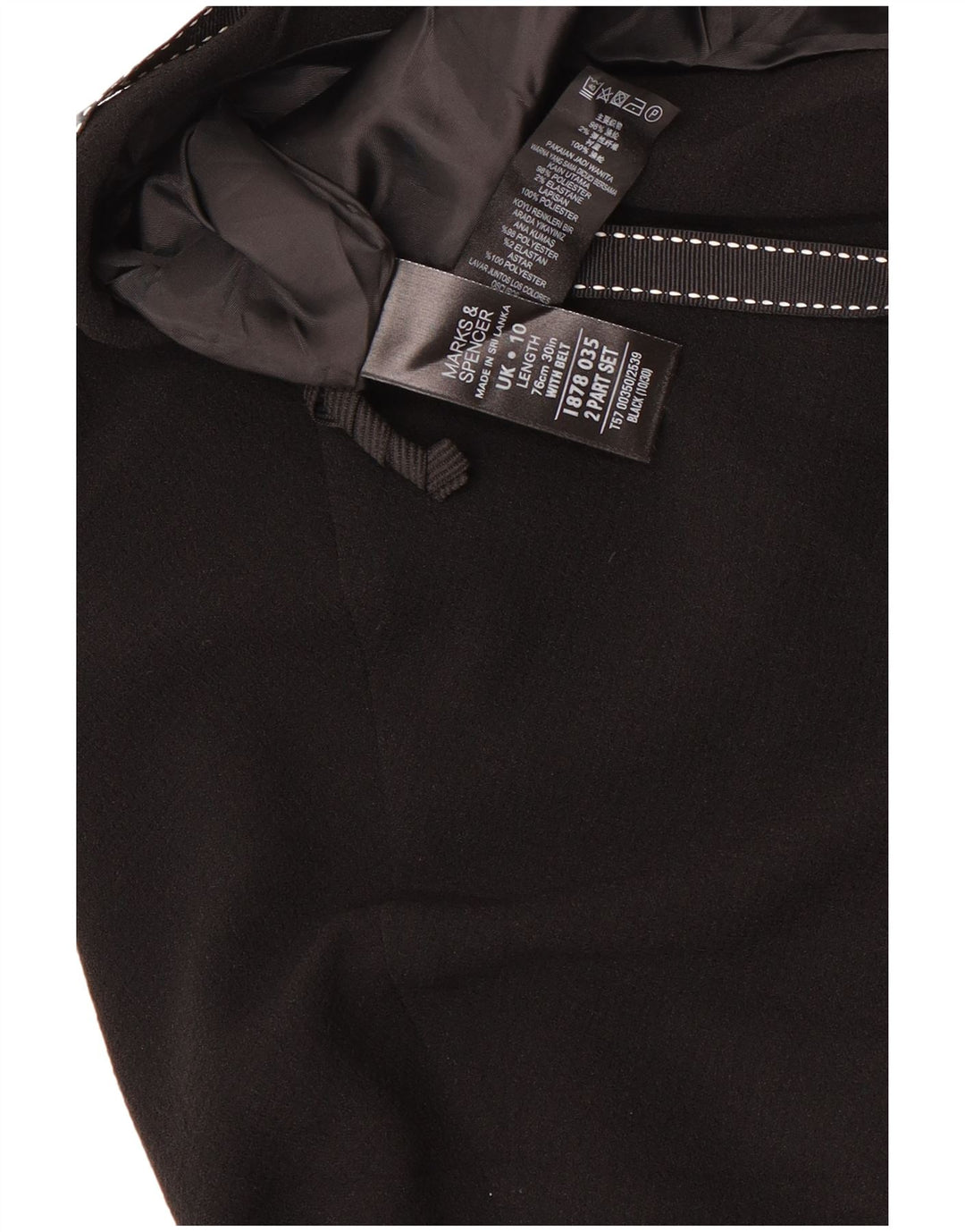 Marks & Spencer Falda acampanada para mujer UK 10 Small W30 Poliéster negro