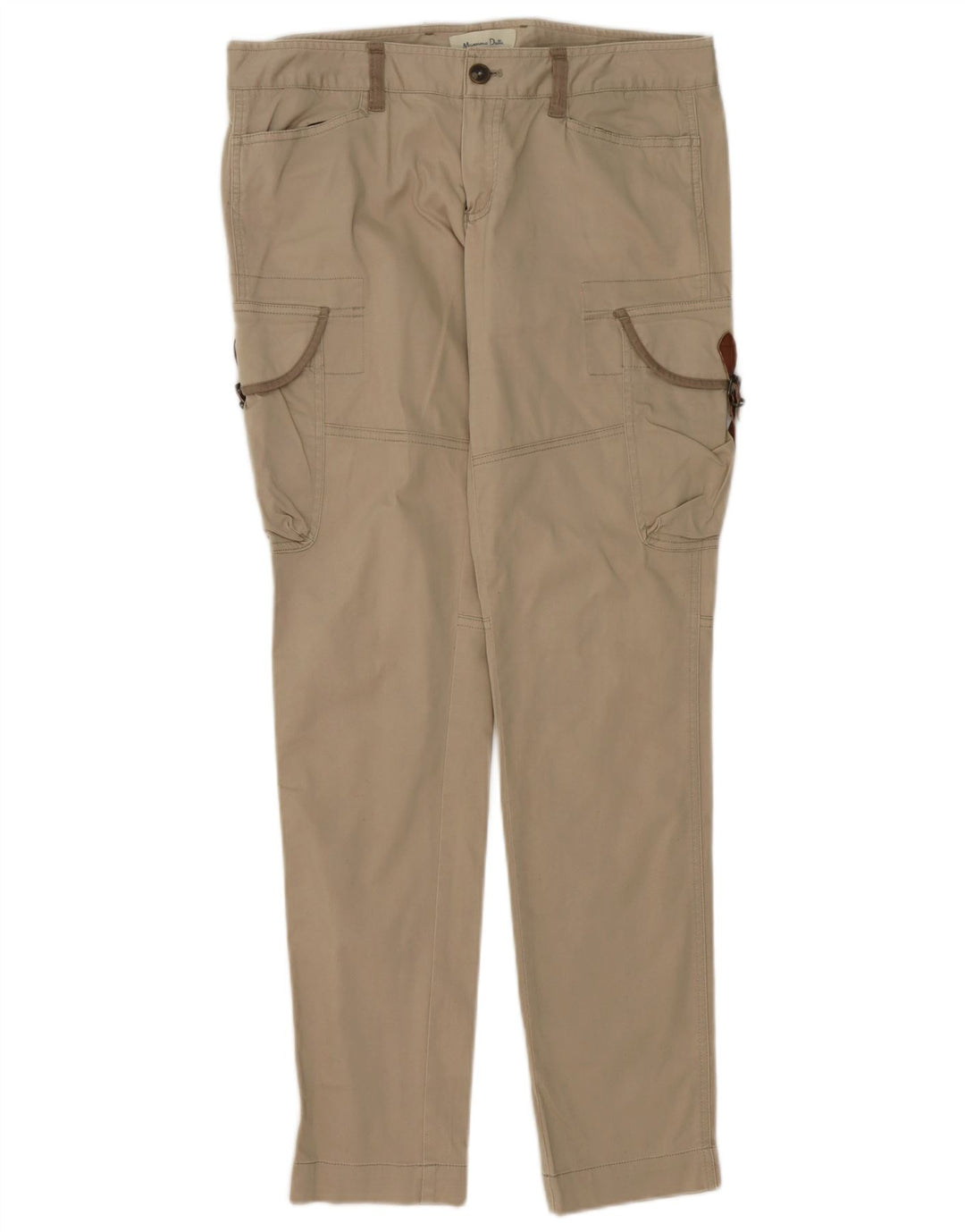 Pantalón Cargo Massimo Dutti Mujer Slim W30 L32 Algodón Beige