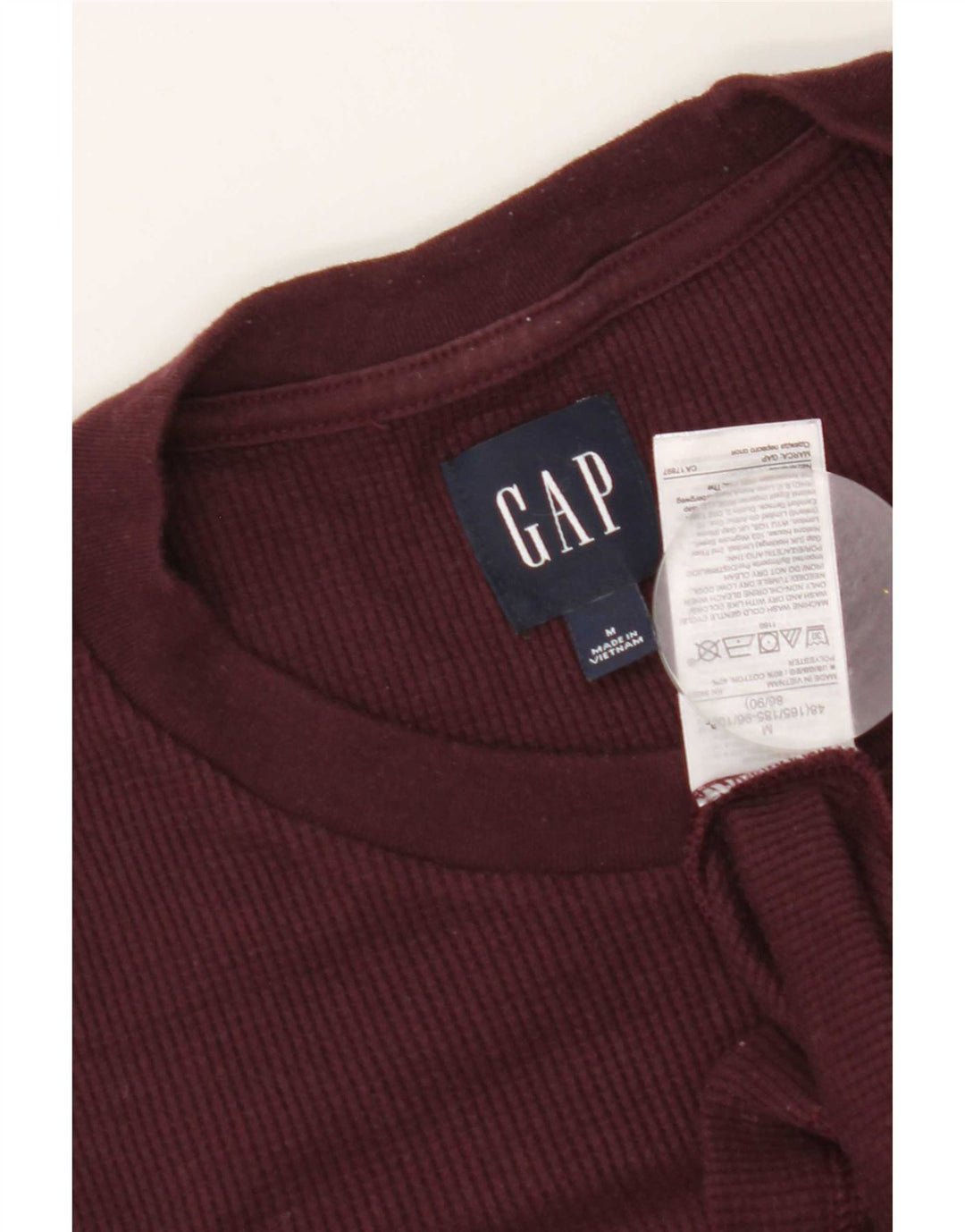 Camiseta Gap Hombre Manga Larga Algodón Burdeos Medio