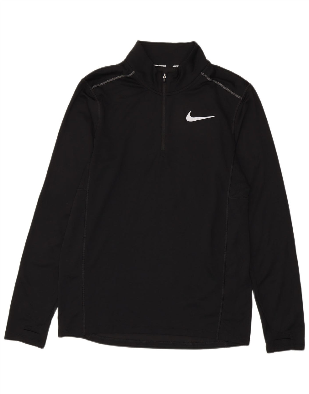 Nike Dri Fit - Chándal con cremallera y cuello para hombre, talla mediana, poliéster negro