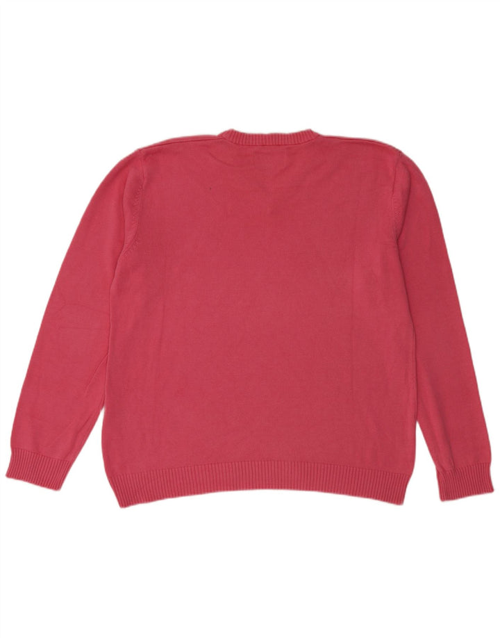 Marlboro Classics - Jersey con cuello en V para hombre, talla grande, algodón rosa