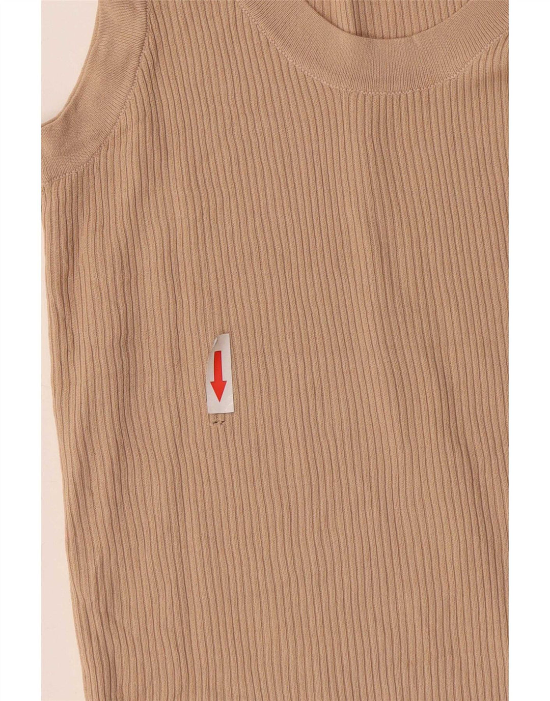 Zara Mujer Chaleco Top UK 8 Small Viscosa Beige