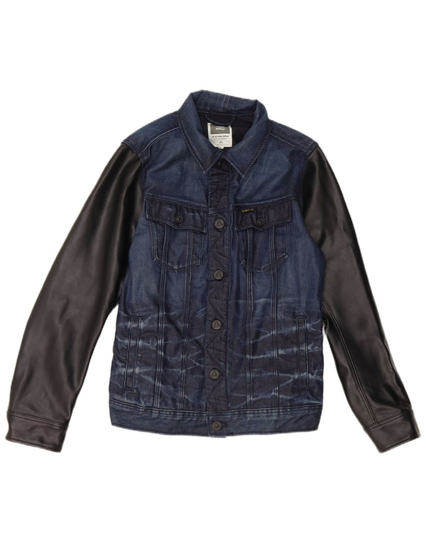 G-Star Chaqueta Vaquera para Mujer UK 40 Mediana Azul Marino Colorblock Algodón