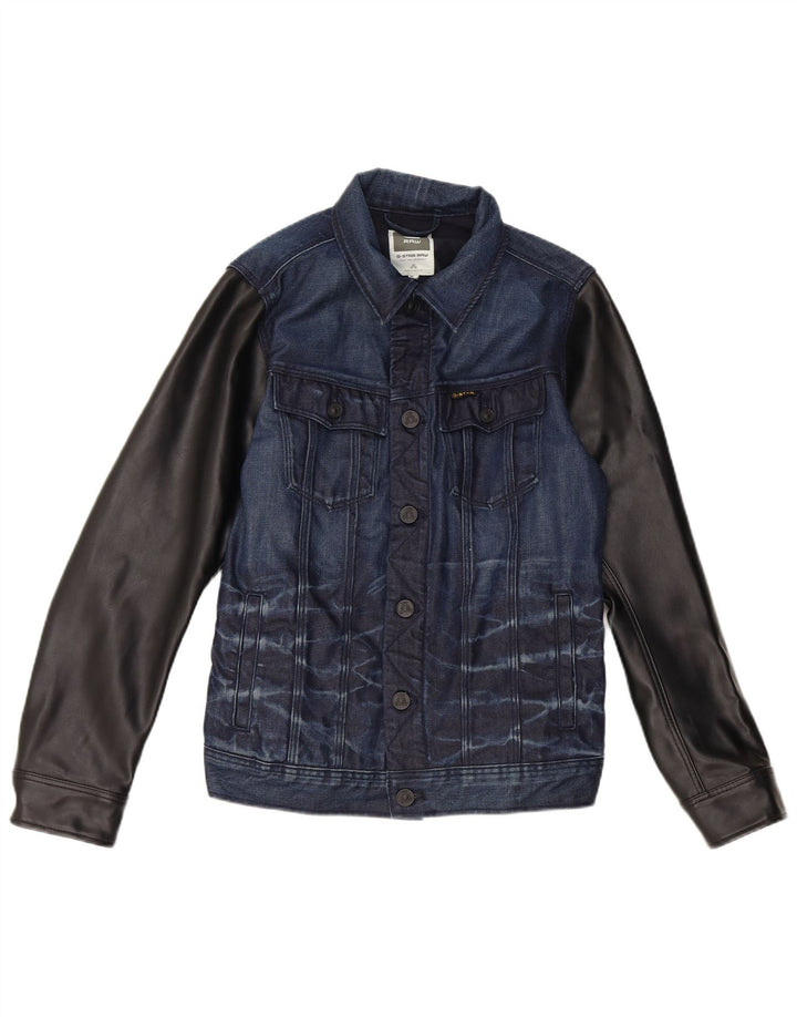 G-Star Chaqueta Vaquera para Mujer UK 40 Mediana Azul Marino Colorblock Algodón