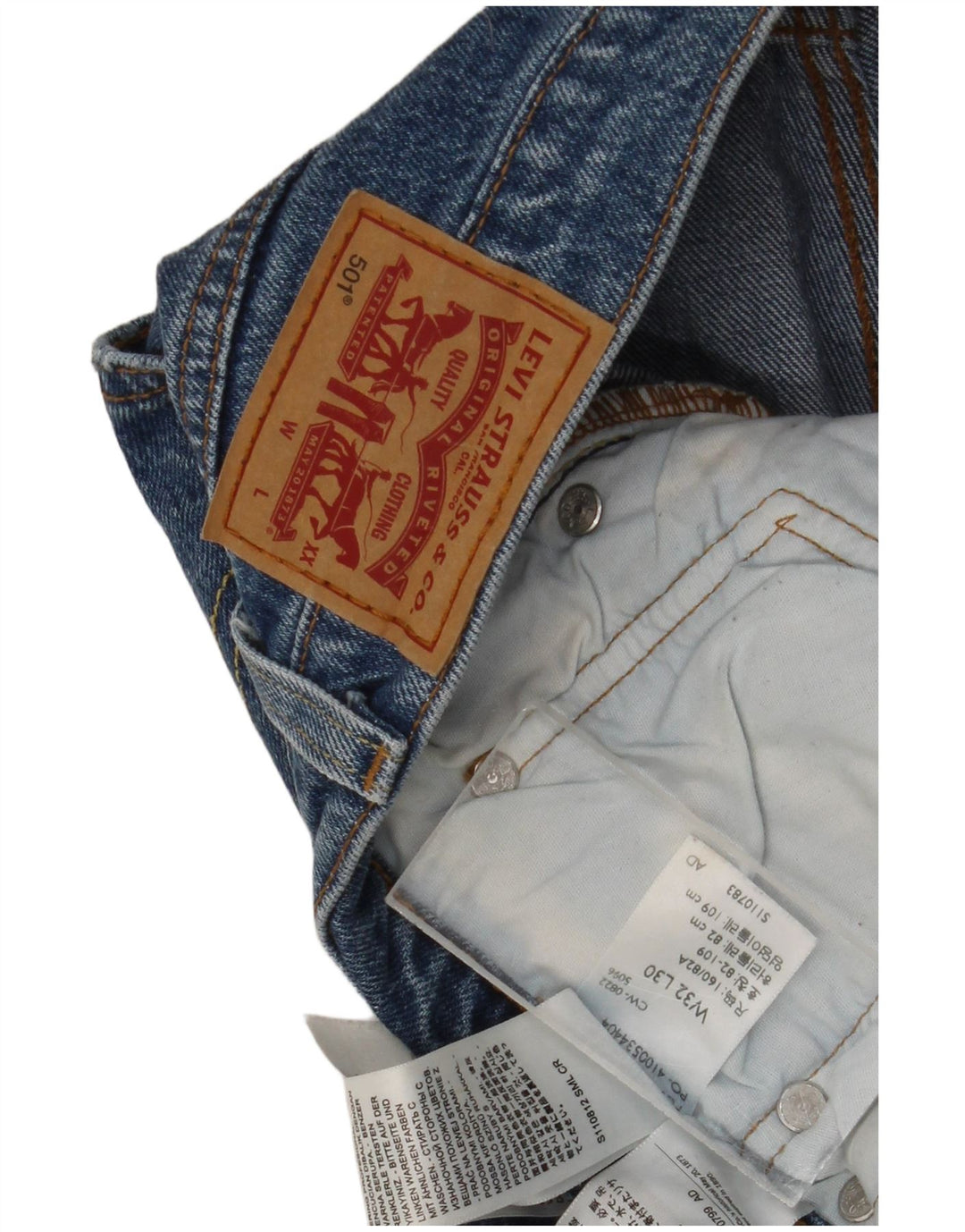 Levi's Hombre 501 Vaqueros Rectos W32 L30 Algodón Azul