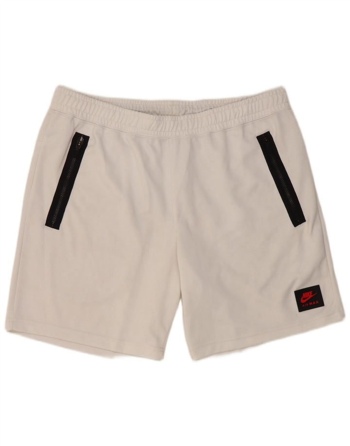 Nike - Pantalones cortos deportivos para hombre, talla 2XL, poliéster blanco