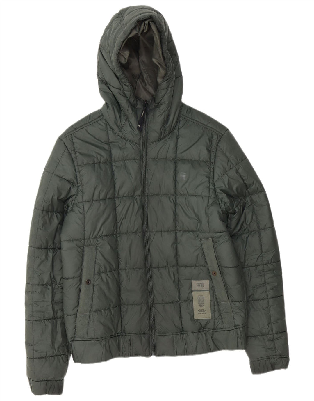 G-Star Hombre Chaqueta acolchada con capucha ES 38 Poliéster verde medio