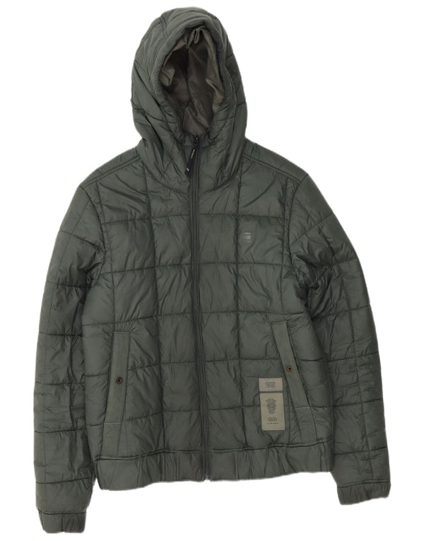 G-Star Hombre Chaqueta acolchada con capucha ES 38 Poliéster verde medio
