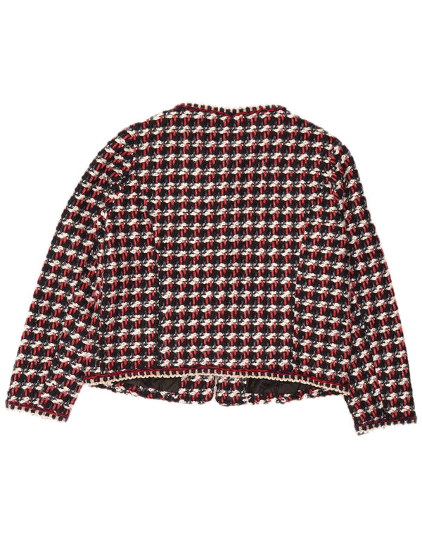 Zara Chaqueta Blazer para Mujer UK 46 Grande Cuadros Multicolores