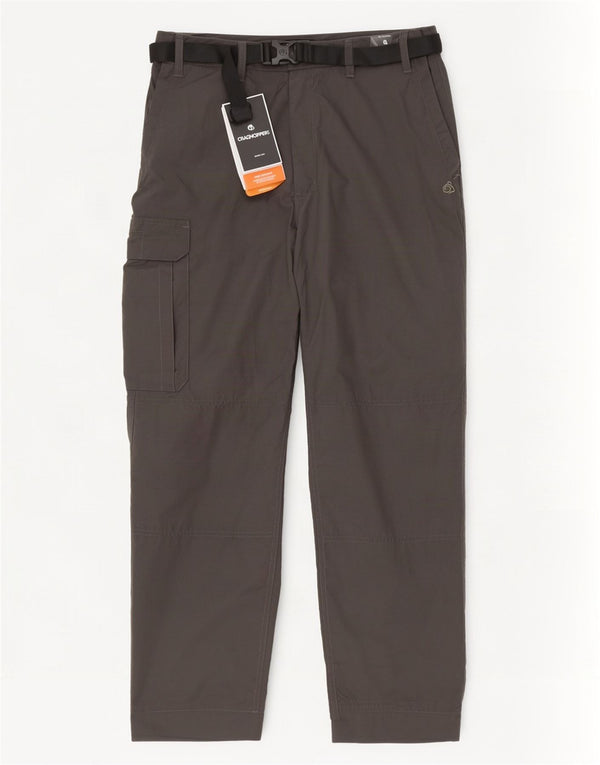 CRAGHOPPERS Pantalones cargo rectos para hombre W34 L28 Poliéster gris