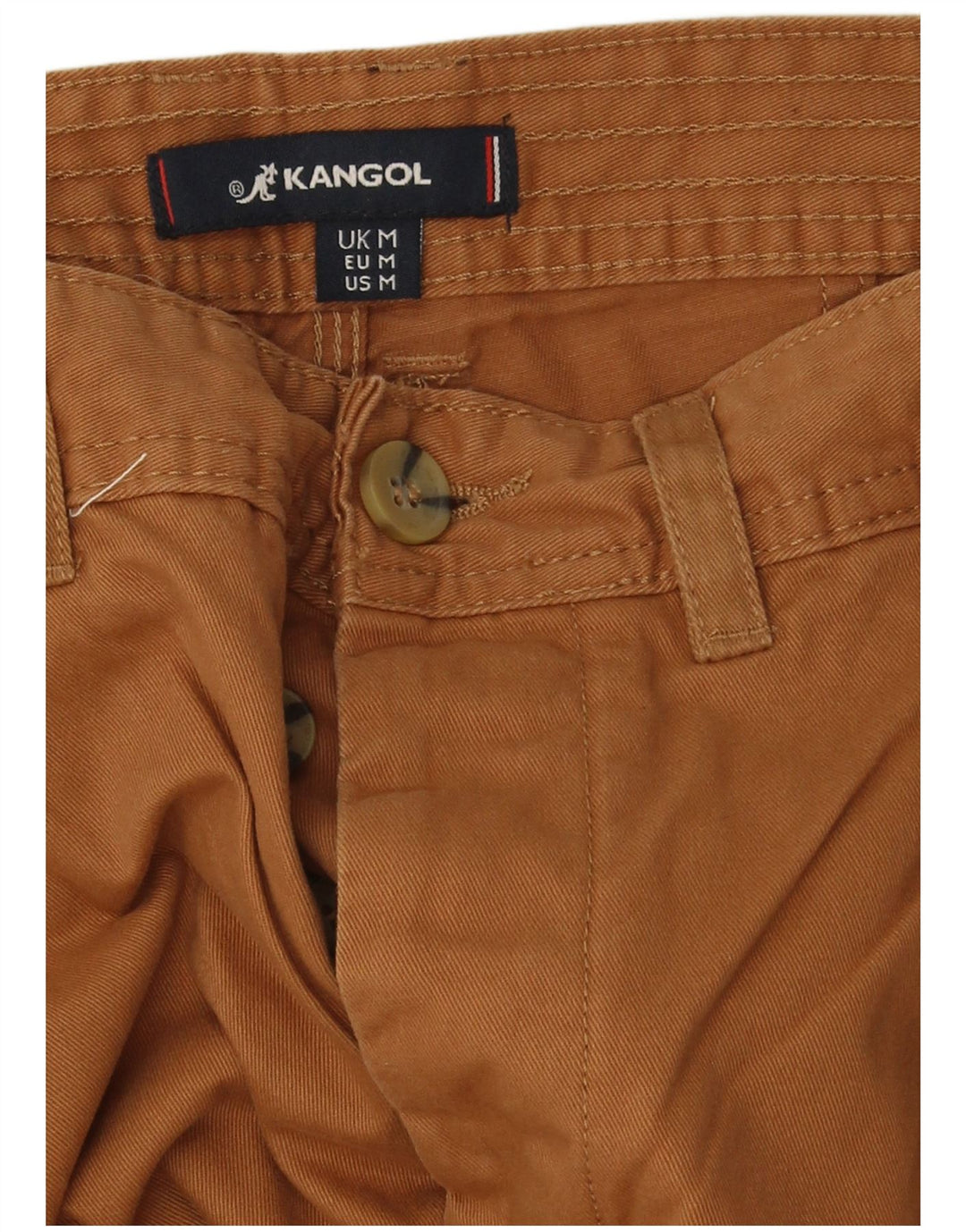 Pantalones cortos chinos Kangol para hombre medianos W34 algodón marrón