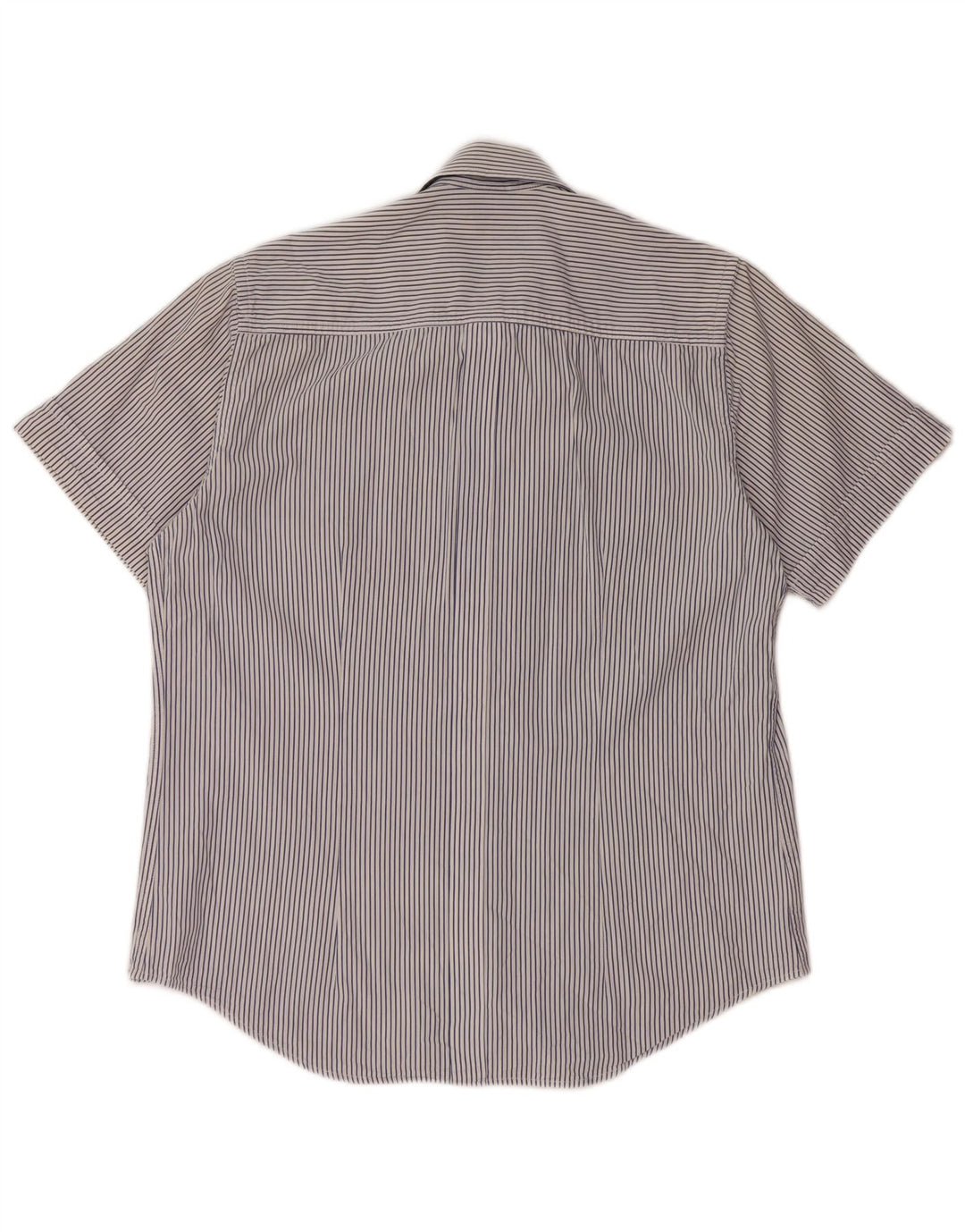 SERGIO TACCHINI Camisa Manga Corta Hombre Algodón Rayas Azul Marino Medio