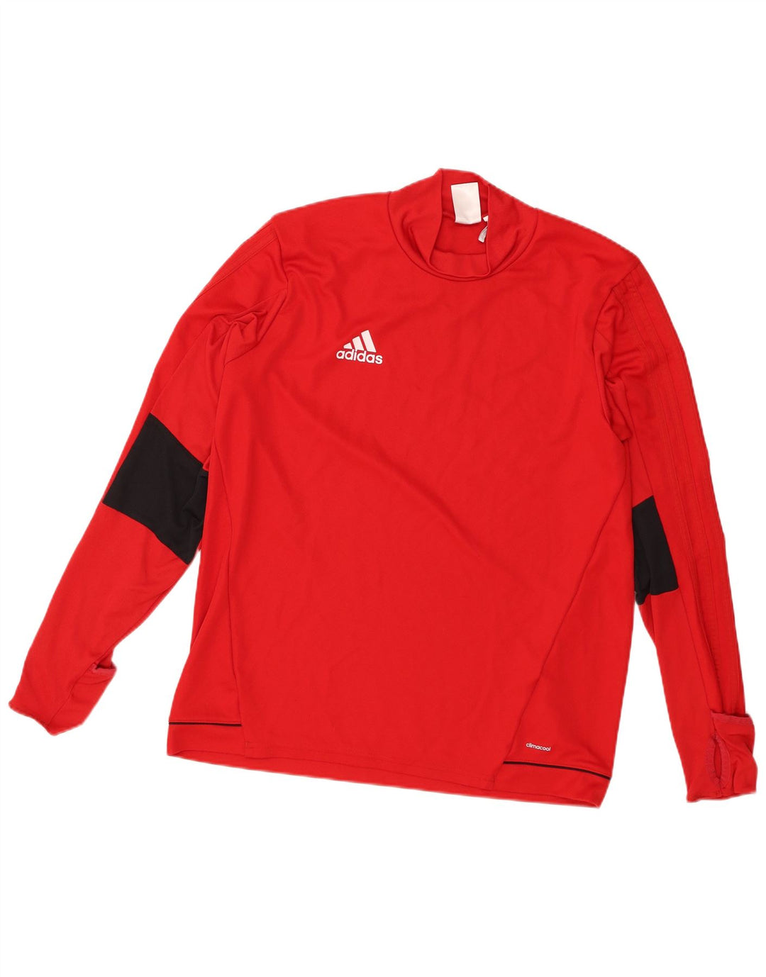 Adidas Mens Climacool Top Manga Larga Grande Rojo Colorblock Poliéster