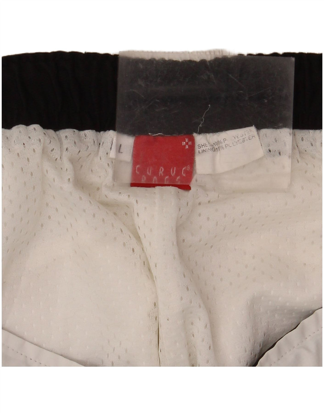 VINTAGE Pantalones cortos deportivos para hombre Poliéster blanco grande