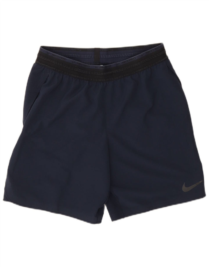 Pantalones cortos deportivos Nike Dri Fit para hombre Poliéster color block azul marino mediano