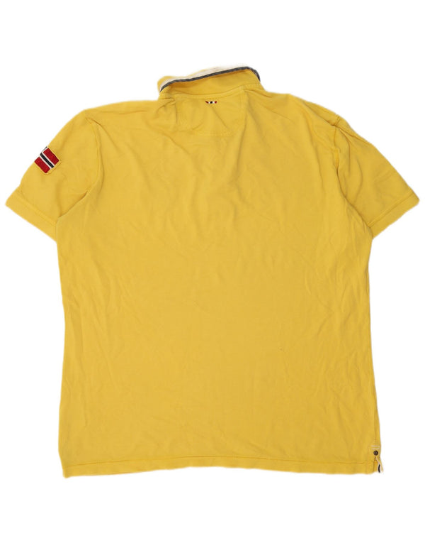 Napapijri Polo con gráfico geográfico para hombre 3XL Algodón amarillo
