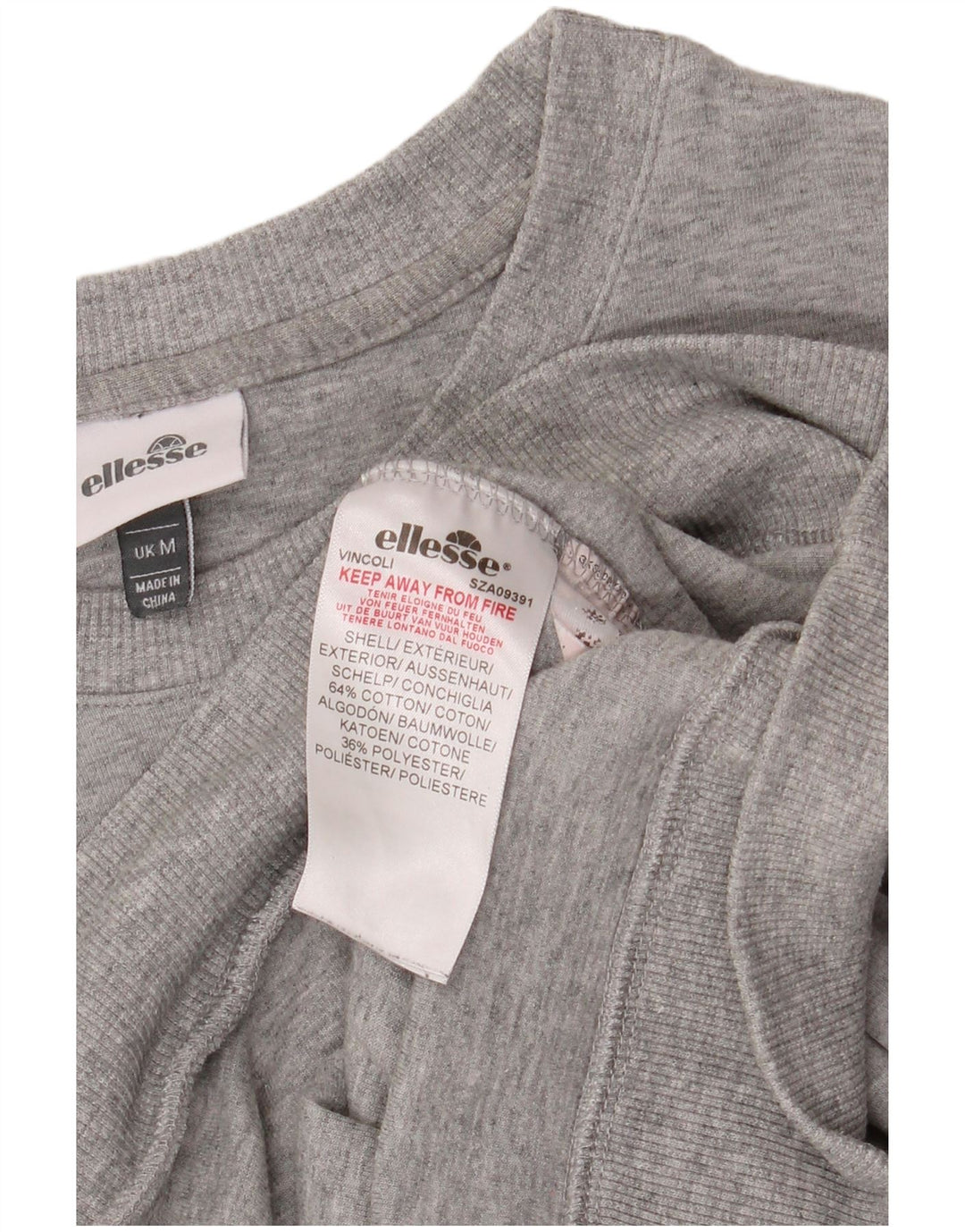 ELLESSE Hombre Sudadera Gráfica Jersey De Algodón Gris Medio