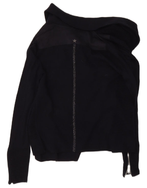MINT VELVET Suéter tipo cárdigan extragrande para mujer UK 10 Small Viscosa azul marino